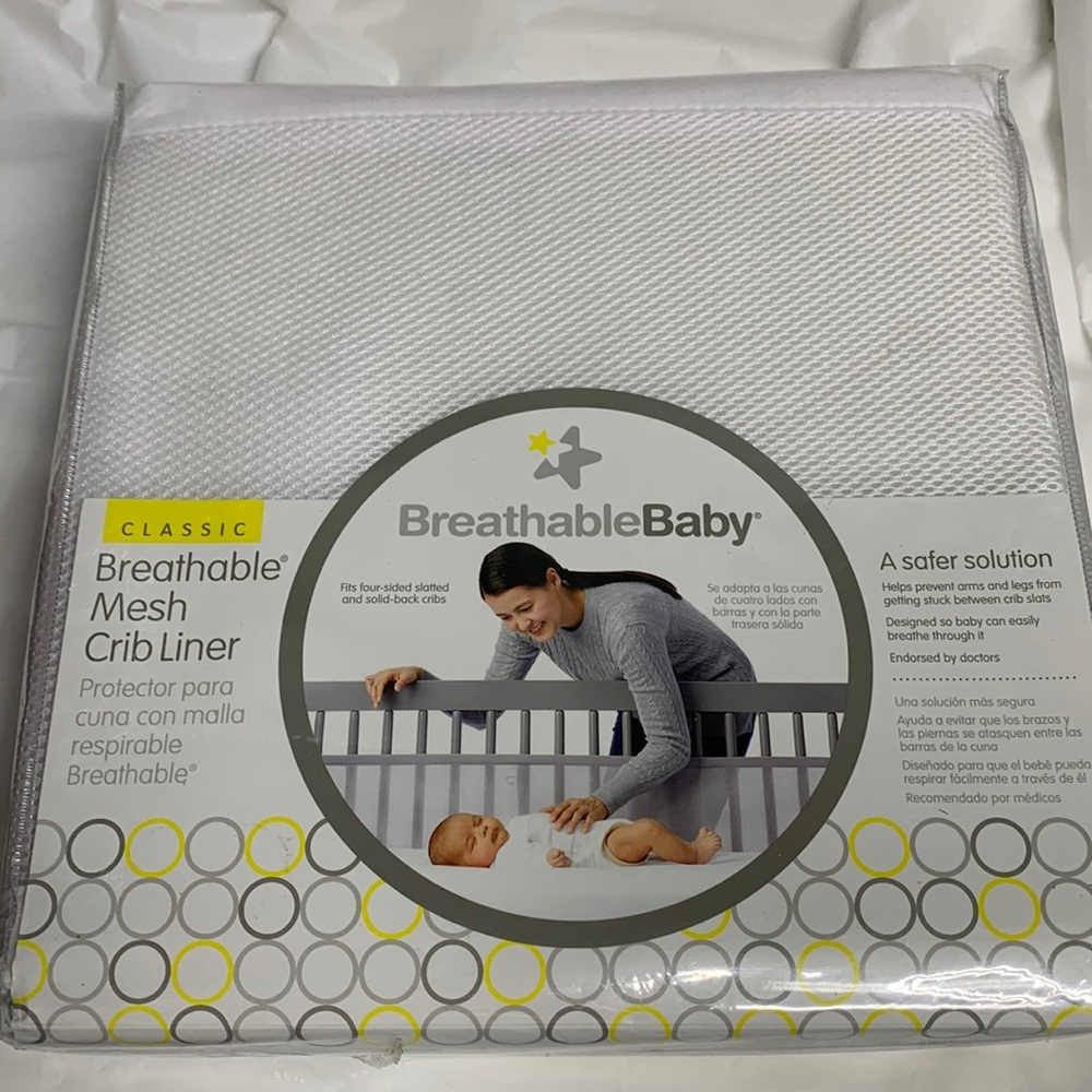 New! BreathableBaby Classic Breathable Mesh Crib Liner White